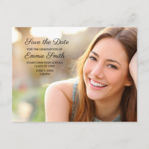 Cartão Postal Data de Salvamento da Foto de Graduação Personaliz