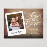 Data de Salvamento de Foto em Madeira Rústica com 