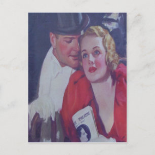 Cartão Postal Data do Teatro Vintage