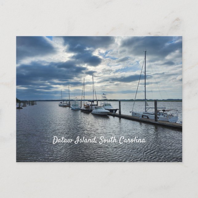 Cartão Postal Dataw Island, Beaufort, South Carolina Boats (Frente)