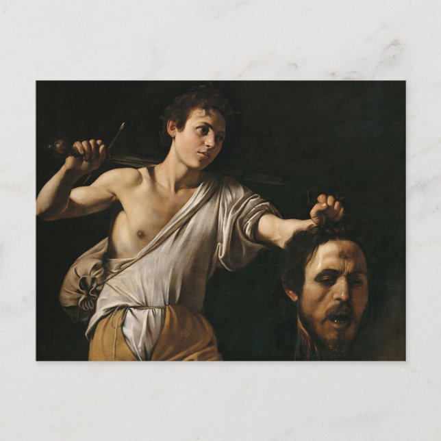 Cartão Postal David com a Cabeça de Golias de Caravaggio (Frente)
