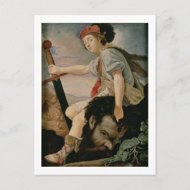 Cartão Postal David com o Chefe de Golias (Frente)