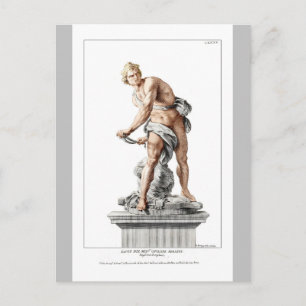 Cartão Postal David de Bernini em uma gravura de Nicolas Dorigny