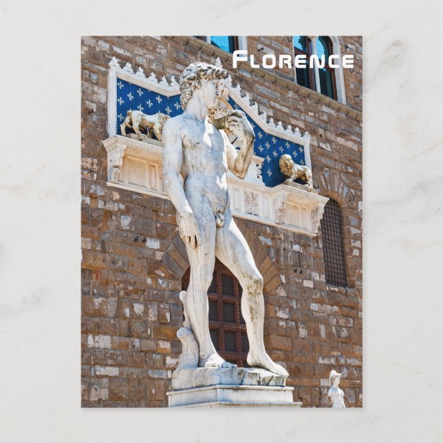 Cartão Postal David de Michelangelo - Florença, Toscana, Itália (Frente)