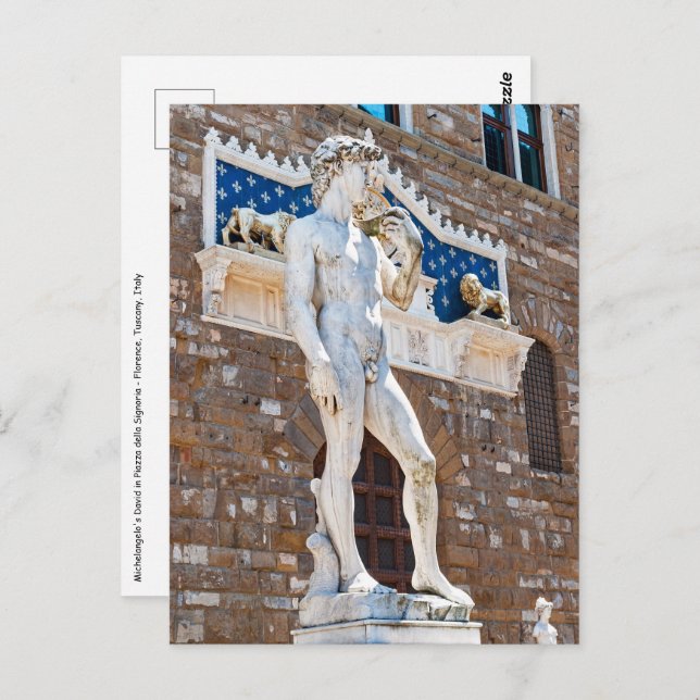 Cartão Postal David de Michelangelo - Florença, Toscana, Itália (Frente/Verso)