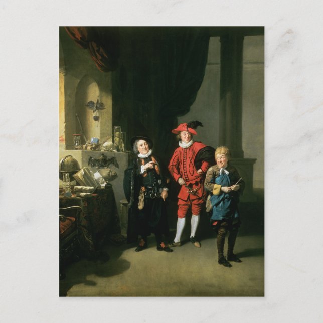Cartão Postal David Garrick com William Burton e John (Frente)