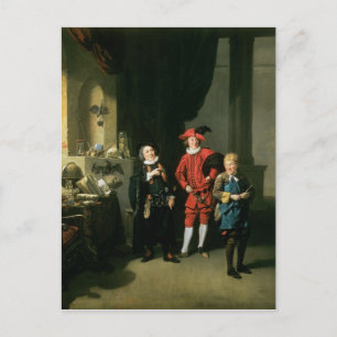 Cartão Postal David Garrick com William Burton e John