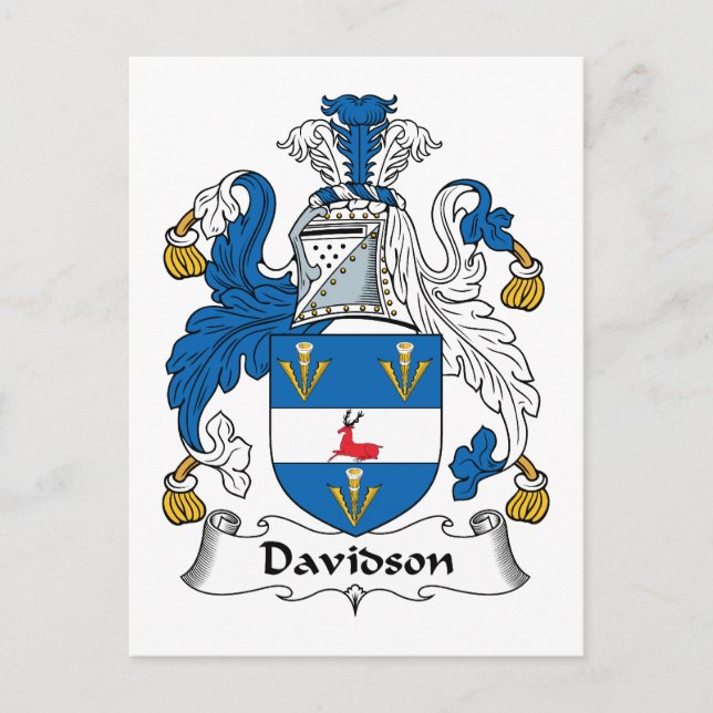 Cartão Postal Davidson Family Crest (Frente)