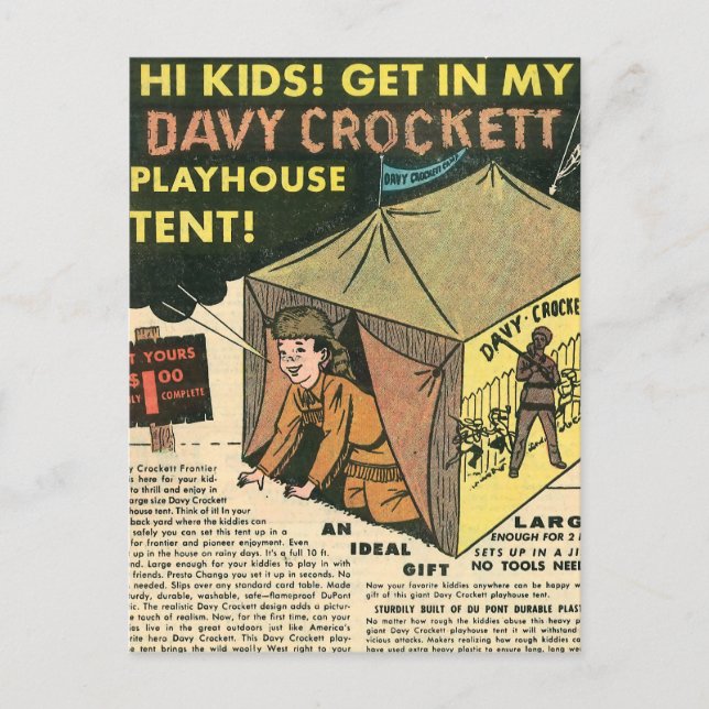 Cartão Postal Davy Crockett Playhouse Tent (Frente)