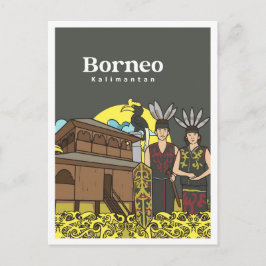 Cartão Postal Dayak Borneo Kalimanta Indonesia Travel