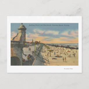 Cartão Postal Daytona Beach, FL - Boardwalk View Beach