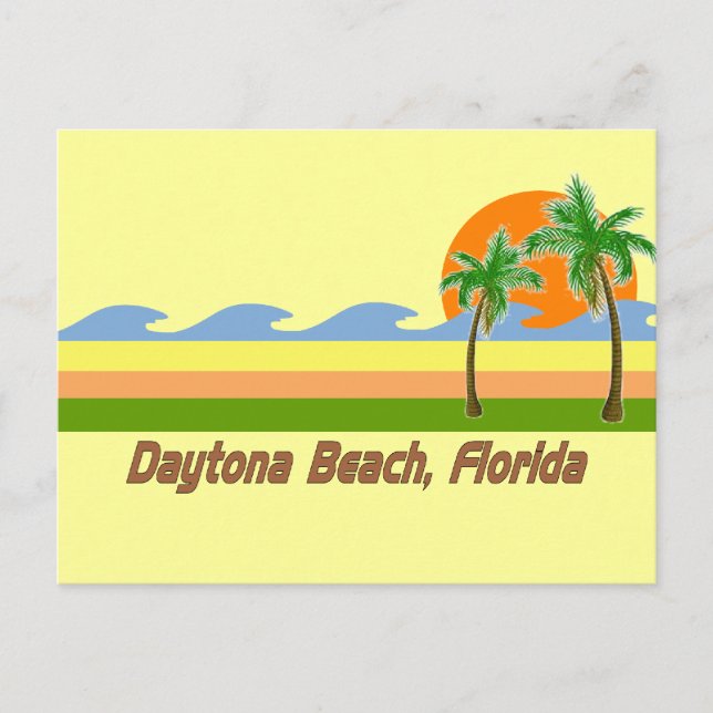 Cartão Postal Daytona Beach Florida RETRO Tshirt (Frente)
