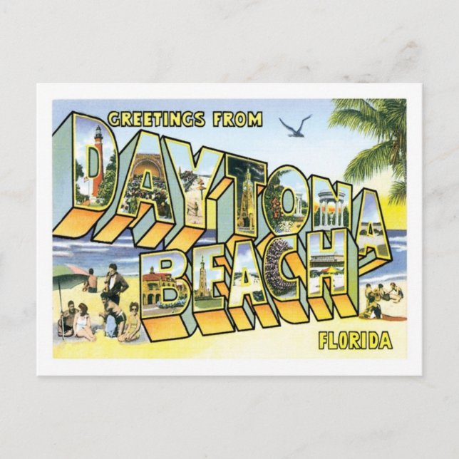 Cartão Postal Daytona Beach Viagem nos EUA (Frente)
