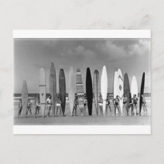 Cartão Postal Daytona Beach Vintage Foto do Grupo de Surfs de lo