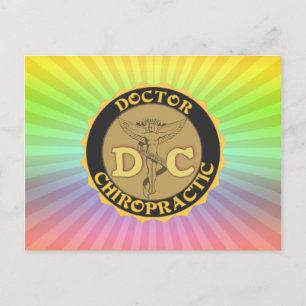 CARTÃO POSTAL DC LOGO MÉDICO CADUEUE QUIROPRÁTICO