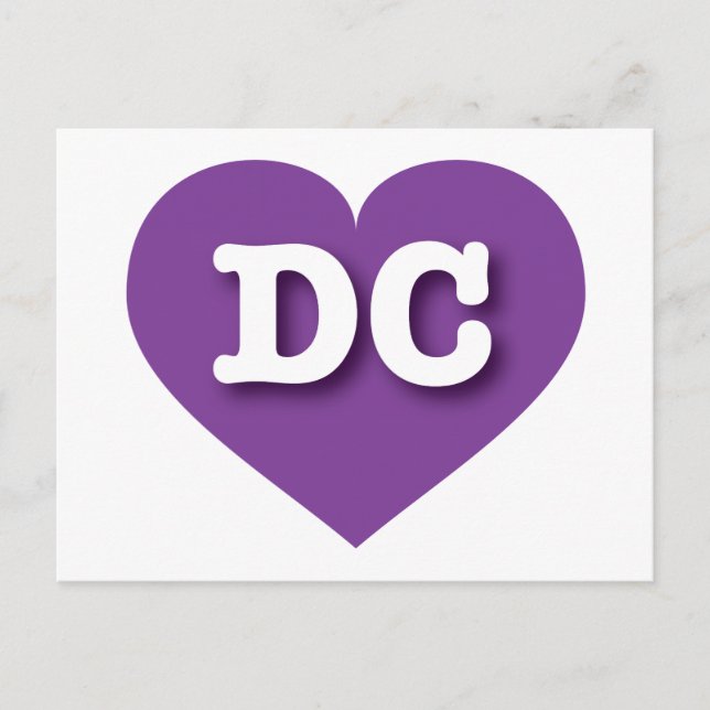 Cartão Postal DC Purple Heart - Eu amo DC (Frente)