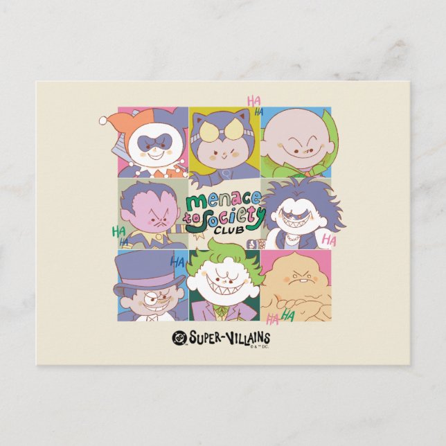Cartão Postal DC Super-Villain Menace To Society Club Graphic (Frente)