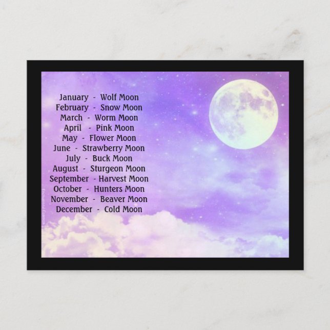 Cartão postal de 12 luas completas (Frente)