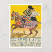 Cartão postal de 1934 Feria de Sevilla
