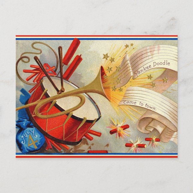 Cartão postal de 4 de julho de Vintage (Frente)