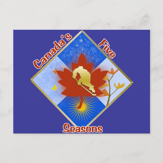 Cartão postal de 5 estações do Canadá (Frente)