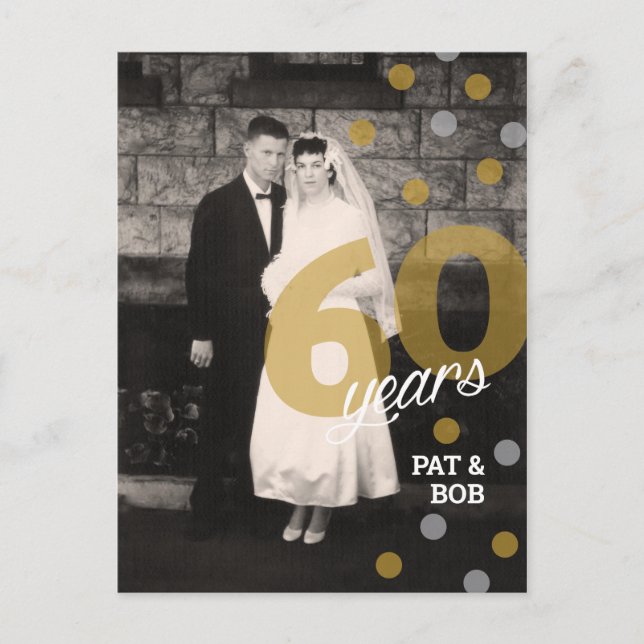 Cartão postal de 60.o aniversário de casamento (Frente)