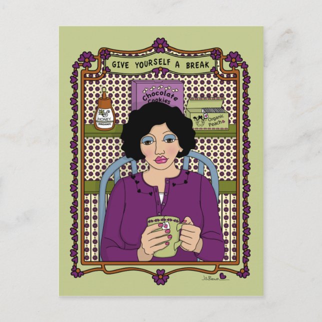 Cartão Postal Dê a si mesmo um Break_A_ Postcard (Frente)