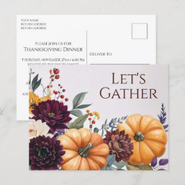 Cartão postal de Ação de Graças de Autumn Floral