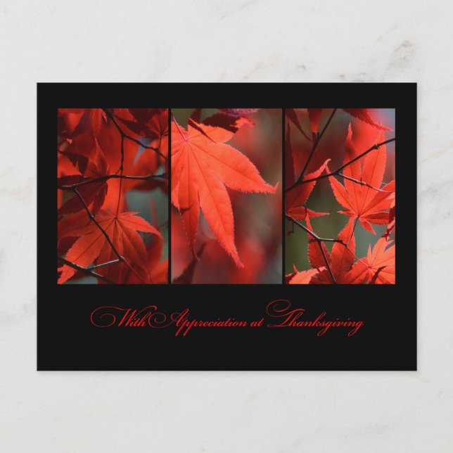 Cartão postal de Ação de Graças de Negócios (Frente)