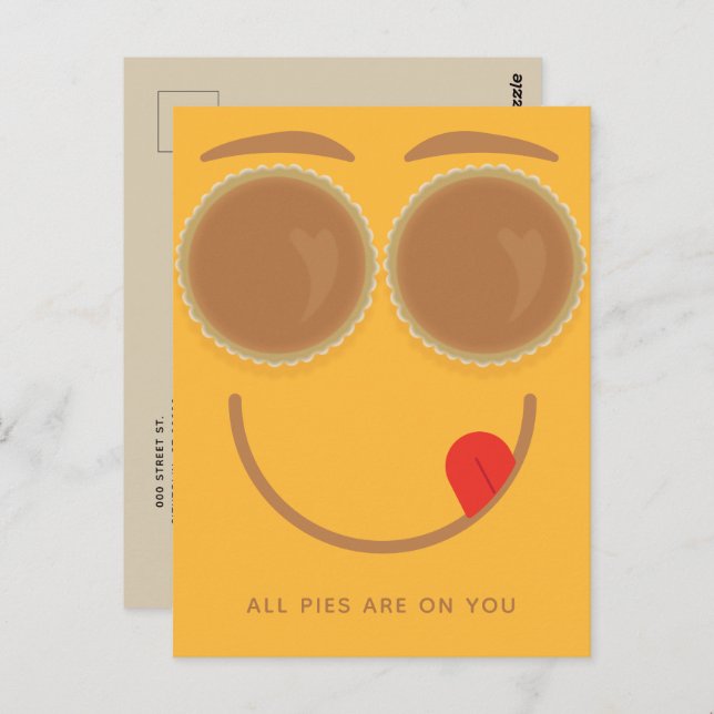 Cartão postal de Ação de Graças de Pie Eyes (Frente/Verso)