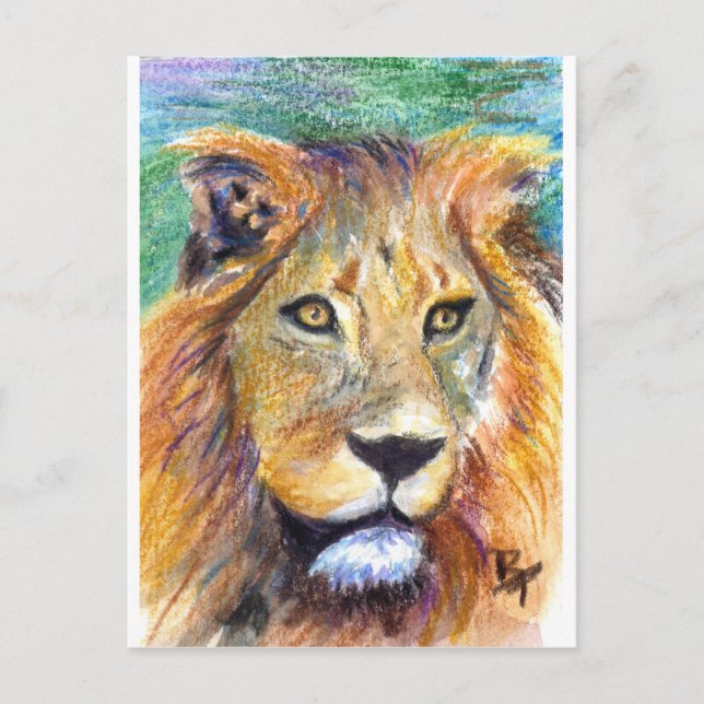 Cartão postal de ACEO Retrato Lion (Frente)