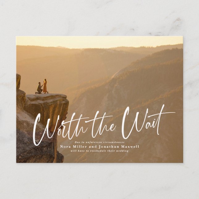 Cartão postal de adiamento de script de espera (Frente)