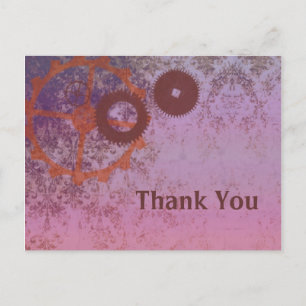 cartão postal de agradecimento abstrato steampunk