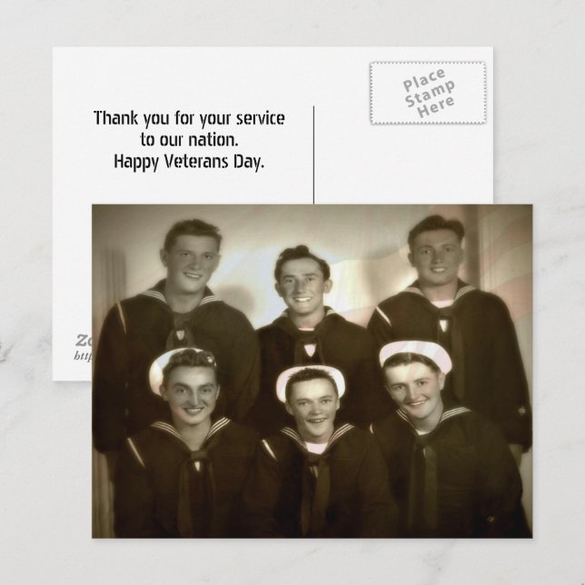 Cartão postal de agradecimento aos veteranos de fo (Frente/Verso)