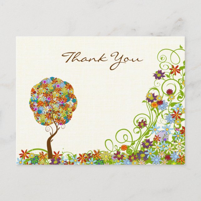 Cartão Postal de Agradecimento da Árvore do Amor e (Frente)