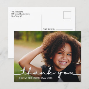 Cartão postal de agradecimento de aniversário com 