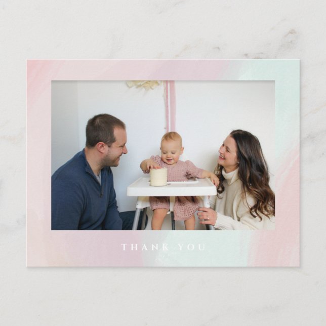 Cartão postal de agradecimento de aniversário em p (Frente)