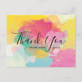 Cartão postal de agradecimento de casamento com ro