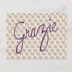 Cartão postal de agradecimento de casamento Floral