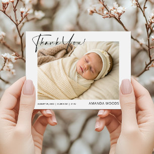 Cartão postal de agradecimento de foto de bebê Anú