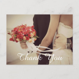 Cartão postal de agradecimento de foto de casament