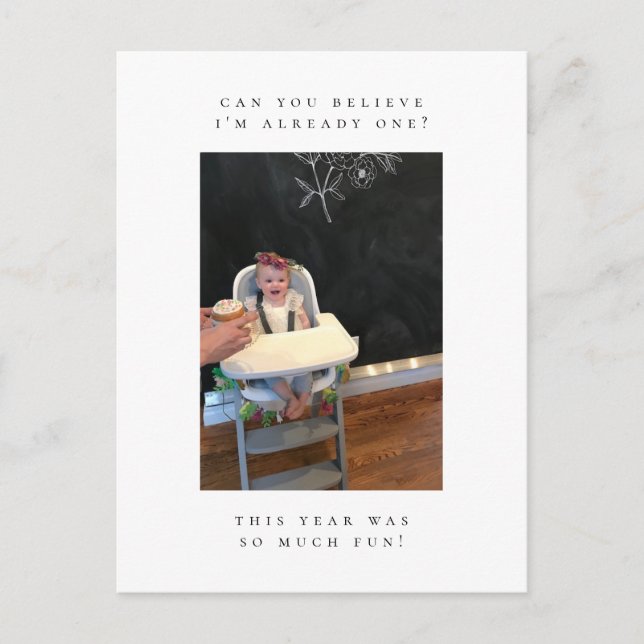 cartão postal de agradecimento de foto de primeiro (Frente)