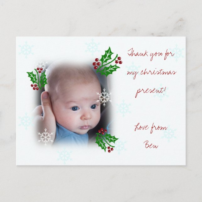 Cartão postal de agradecimento de Natal (Frente)