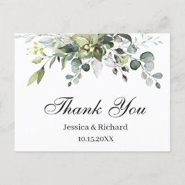 Cartão postal de agradecimento em aquarela de Euca