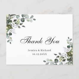 Cartão postal de agradecimento em aquarela de Euca