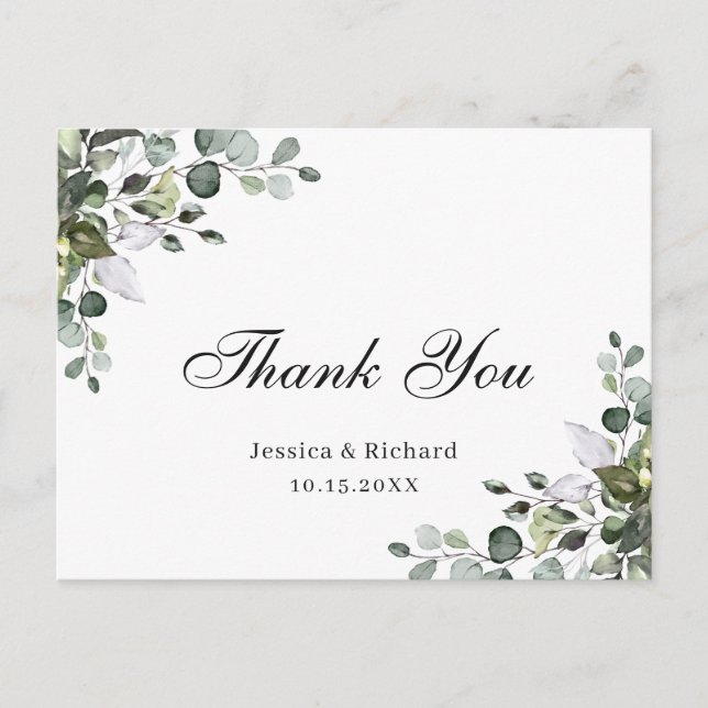 Cartão postal de agradecimento em aquarela de Euca (Frente)
