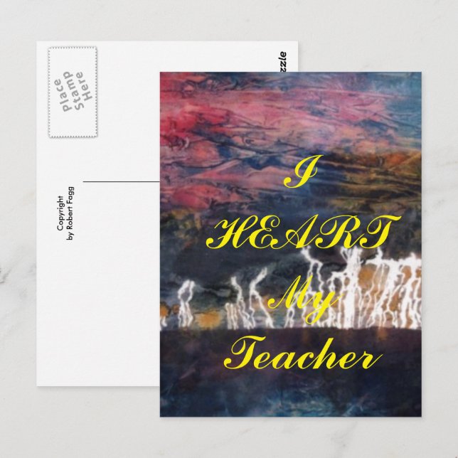 Cartão postal de agradecimento "Eu Amo Meu Profess (Frente/Verso)
