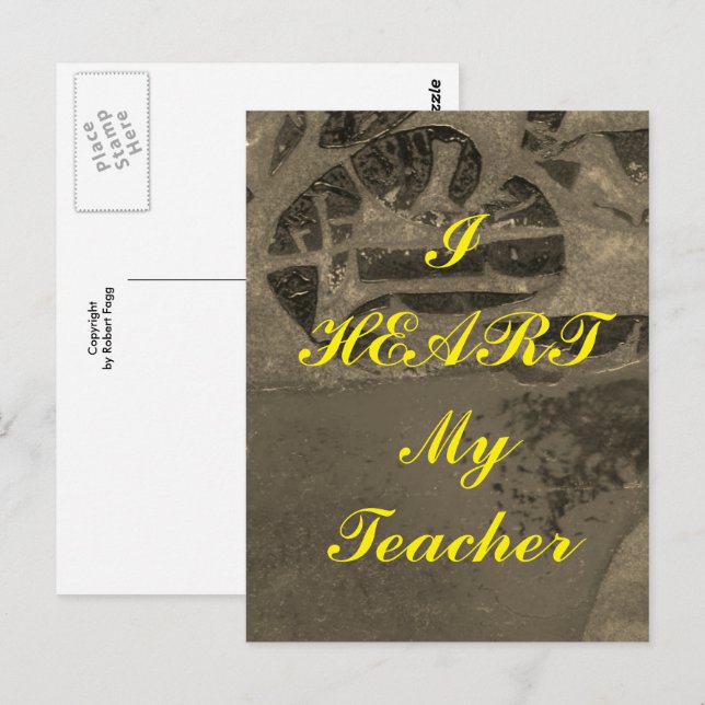 Cartão postal de agradecimento "Eu Amo Meu Profess (Frente/Verso)