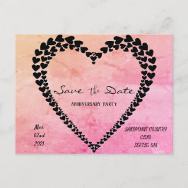 Cartão postal de aguarela rosa coração por coraçõe