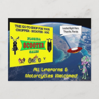 Cartão postal de Alienígena de Vendas do Patinete 